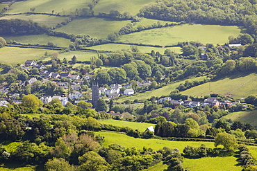 Combe Martin and surrounding countryside on the north Devon coast, England, United Kingdom, Europe