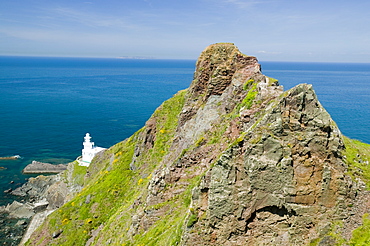 A lighthouse at Hartland Point in Devon, England, United Kingdom, Europe