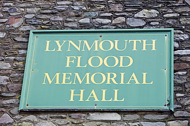 The memorial hall in Lynmouth in memory of the 30 people who died in the disastrous flood, Devon, England, United Kingdom, Europe