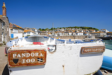 An old fishing boat in Mousehole in Cornwall, England, United Kingdom, Europe