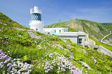 The new lighthouse on Lundy Island, Devon, England, United Kingdom, Europe