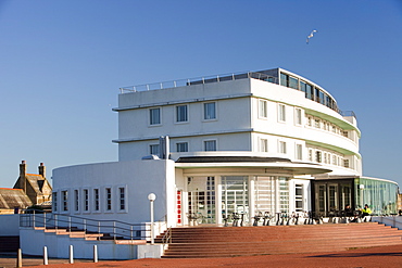 The art deco Midland Hotel, derelict for years but now completely modernised by the developer Urban Splash, Morecambe, Lancashire, England, United Kingdom, Europe