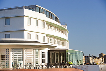 The art deco Midland Hotel, derelict for years but now completely modernised by the developer Urban Splash, Morecambe, Lancashire, England, United Kingdom, Europe