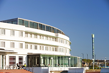 The art deco Midland Hotel, derelict for years but now completely modernised by the developer Urban Splash, Morecambe, Lancashire, England, United Kingdom, Europe