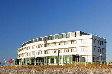 The art deco Midland Hotel, derelict for years but now completely modernised by the developer Urban Splash, Morecambe, Lancashire, England, United Kingdom, Europe