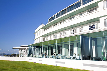 The art deco Midland Hotel, derelict for years but now completely modernised by the developer Urban Splash, Morecambe, Lancashire, England, United Kingdom, Europe