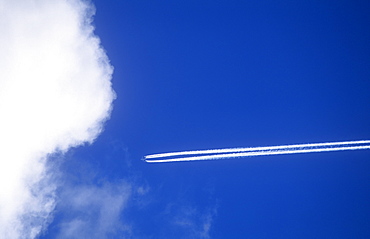 Vapour trails from a jet plane