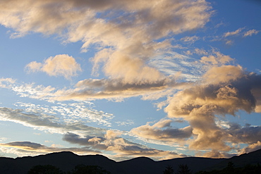 Clouds at sunset over Fairfield, Ambleside, Cumbria, England, United Kingdom, Europe