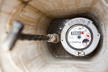 A household water meter, United Kingdom, Europe