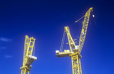 Cranes on a construction site in London, England, United Kingdom, Europe