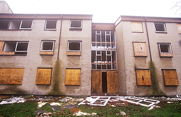 Derelict housing in Manchester, England, United Kingdom, Europe