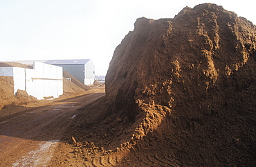 Peat harvested from a peat bog in northern Cumbria, England, United Kingdom, Europe