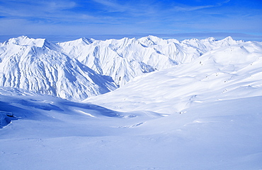 Heavy snow in the French Alps, France, Europe