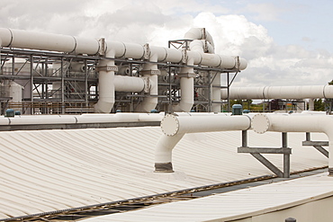 The odour suppressant plant at Daveyhulme wastewater treatment plant in Manchester, England, United Kingdom, Europe