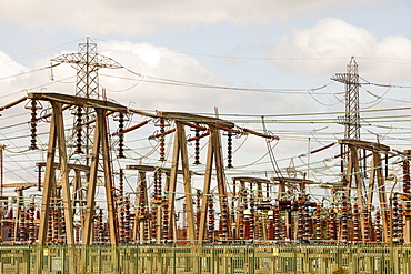 An electricity sub station on the outskirts of Manchester, England, United Kingdom, Europe