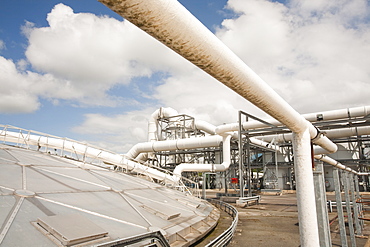 The odour suppressant plant at Daveyhulme wastewater treatment plant in Manchester, England, United Kingdom, Europe