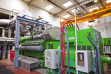 The biogas boilers at Daveyhulme wastewater treatment plant in Manchester, England, United Kingdom, Europe