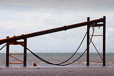 Laying the onshore electricity cable from the offshore wind farm, Robin Rigg, in the Solway Firth, north of Workington, Cumbria, England, United Kingdom, Europe