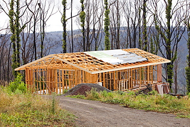 Rebuilding houses at Kinglake, one of the worst affected communities of the catastrophic 2009 Australian Bush Fires in the state of Victoria, Australia, Pacific