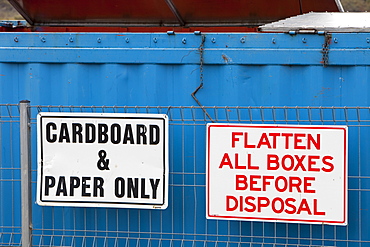 Cardboard recycling at Jindabyne rubbish dump in the Snowy Mountains, New South Wales, Australia, Pacific