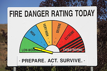 A fire danger rating sign at Michelago, New South Wales, Australia, Pacific