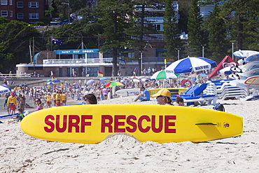 Surf Rescue surf boards on Manly Beach, Sydney, New South Wales, Australia, Pacific