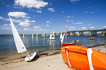 Children learning to sail on the outskirts of Sydney, New  South Wales, Australia, Pacific