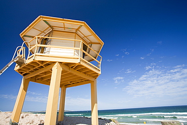 A Lifeguards lookout tower on a beach on the outskirts of Sydney, New South Wales, Australia, Pacific