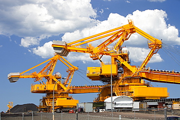 Coal moving machinery at Port Waratah in Newcastle, the worlds largest coal port, New South Wales, Australia, Pacific