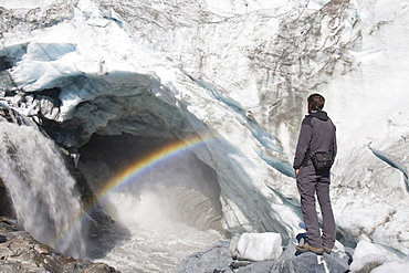 The Russell Glacier draining the Greenland icesheet inland from Kangerlussuaq on Greenlands west coast, Greenland, Polar Regions