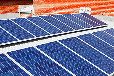 Solar panels on the roof of the Super AIG Supermarket, on Glenfriies road in Hawthorn, Melbourne, Victoria, Australia, Pacific