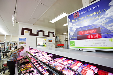 Solar panels on the roof of the Supa AIG Supermarket, on Glenferries road in Hawthorn, Melbourne, Victoria, Australia, Pacific