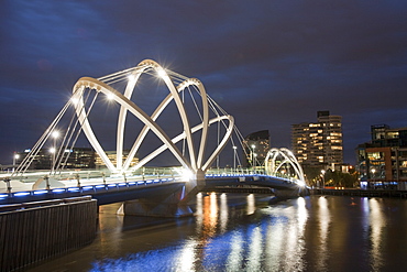 The Seafarers Bridge, a modern footbridge acorss the Yarra River in Melbourne, Victoria, Australia, Pacific