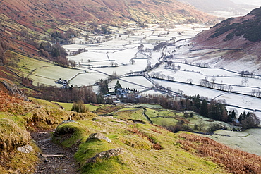 A hard frost in the Langdale Valley, Lake District, Cumbria, England, United Kingdom, Europe