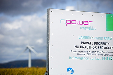 Wind turbines at Lambrigg wind farm, owned by Npower, near Sedburgh, Cumbria, England, United Kingdom, Europe