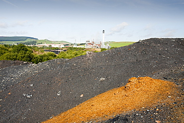 Spoil left by open cast coal mining at the abandoned Westfield mine in Perth and Kinross, Scotland, United Kingdom, Europe