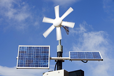 Renewable energy generation being used to power illuminated speed limit signs in Barrow in Furness, Cumbria, England, United Kingdom, Europe