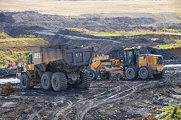 The Glentaggart open cast coal mine to a roadhead for onward transport by road in Lanarkshire, Scotland, United Kingdom, Europe