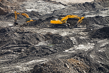 The Glentaggart open cast coal mine to a roadhead for onward transport by road in Lanarkshire, Scotland, United Kingdom, Europe