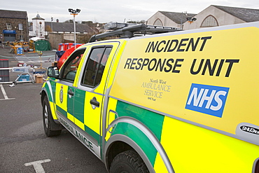 NHS incident sresponse vehicles in Cockermouth, Cumbria, England, United Kingdom, Europe