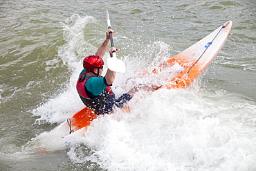 Kayaking and riding the waves in Teos, Western Turkey, Eurasia