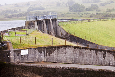 Coedty dam which supplies the water to power Dolgarrog Hydro electric power station, North Wales, United Kingdom, Europe