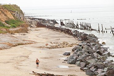 Happisburgh, on one of the most rapidly eroding coastlines in the British Isles, North Norfolk, England, United Kingdom, Europe