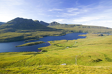 Ben Mhor Coigach from Stac Pollaidh in Assynt, Sutherland, Scotland, United Kingdom, Europe