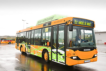 A bus that is powered by methane, Reykjavik, Iceland, Polar Regions