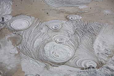 Bubbling mud pools in the geothermal area of Hverir near Myvatn, Northern Iceland, Polar Regions