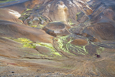 Volcanic geothermal ground on Mount Krafla near Myvatn, Iceland, Polar Regions