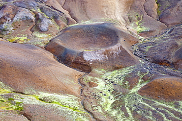 Volcanic geothermal ground on Mount Krafla near Myvatn, Iceland, Polar Regions