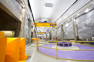 The turbine hall in the Fljotsdalur hydro power station, part of Karahnjukar, a massive new controversial hydro electricity project in North East Iceland, Polar Regions