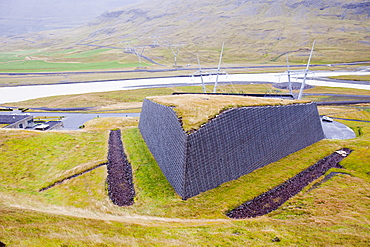 Avalanche protection for the high voltage power cables as they exit the underground Fljotsdalur hydro power station part of Karahnjukar a massive new controversial hydro electricity project in North East Iceland, Polar Regions